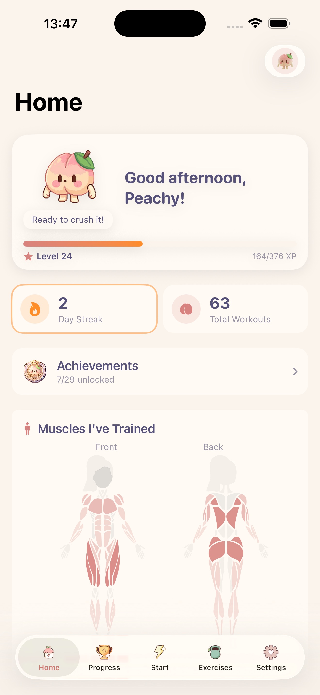 Cute Lifts home dashboard